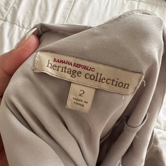 Banana Republic Heritage Women's Velvet Dot Textured Midi Dress Gray Size 2 - Picture 8 of 12